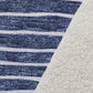 50" X 70" Navy Blue And Ivory Striped Polyester Woven Plush Throw Blanket