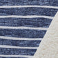 50" X 70" Navy Blue And Ivory Striped Polyester Woven Plush Throw Blanket