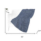 50" X 70" Navy Blue And Ivory Striped Polyester Woven Plush Throw Blanket