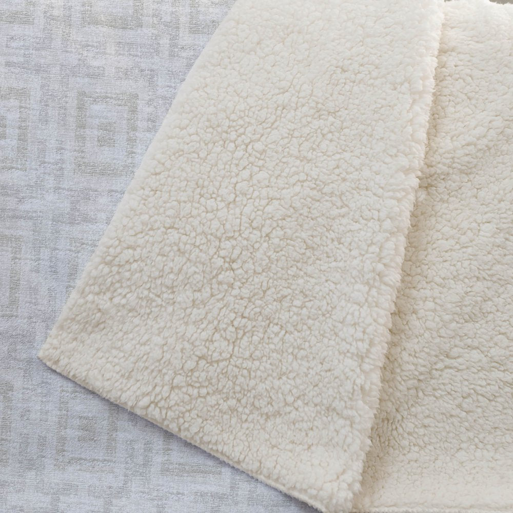 50" X 70" Linen And Ivory Microfiber Geometric Plush Throw Blanket
