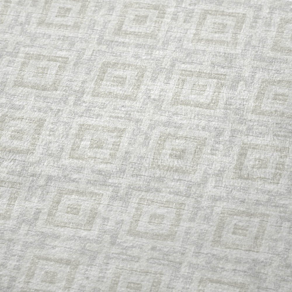 50" X 70" Linen And Ivory Geometric Microfiber Plush Throw Blanket