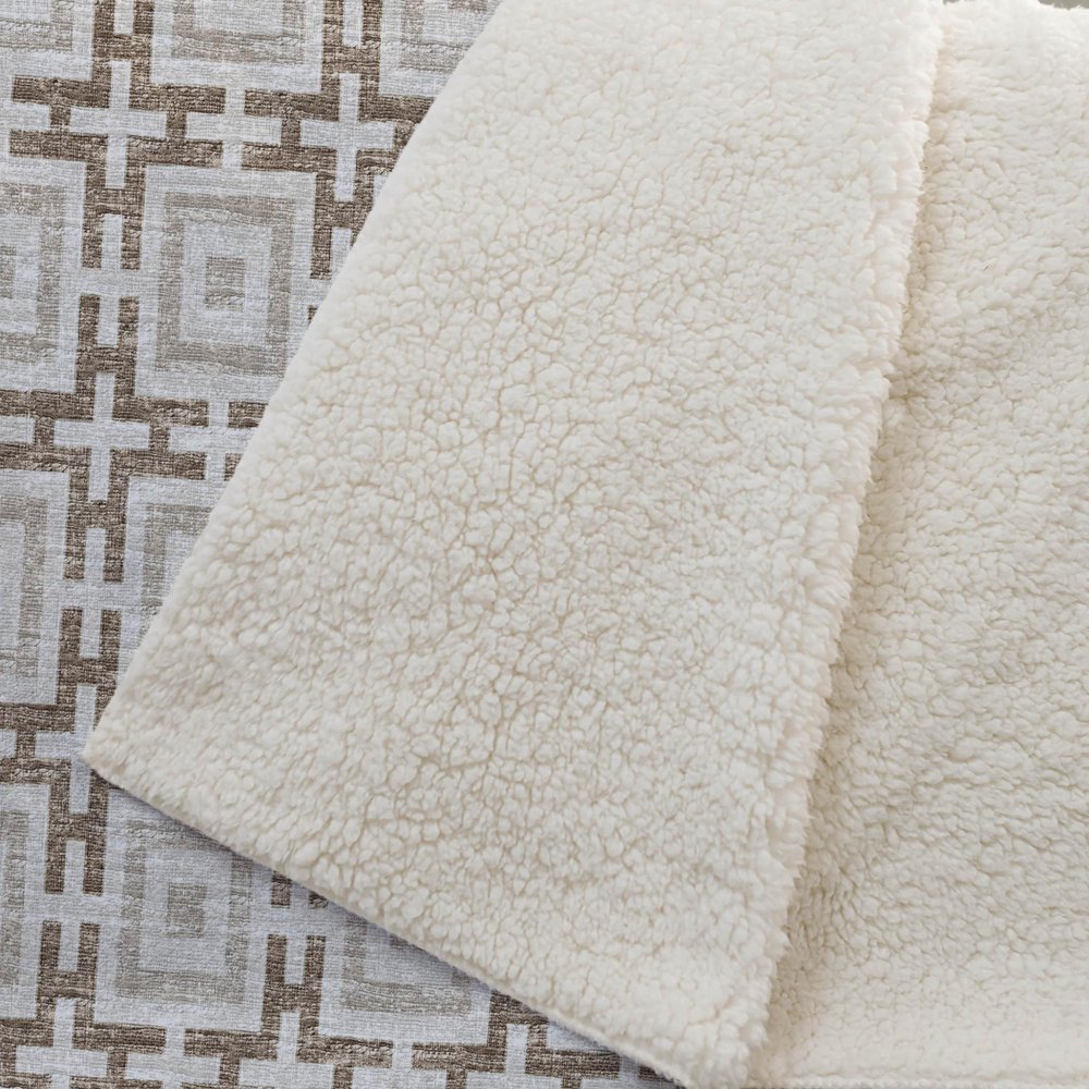 50" X 70" Taupe And Beige Microfiber Geometric Plush Throw Blanket
