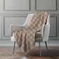 50" X 70" Rust And Beige Geometric Polyester Woven Plush Throw Blanket