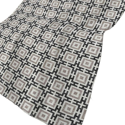 50" X 70" Black And Ivory Geometric Plush Throw Blanket