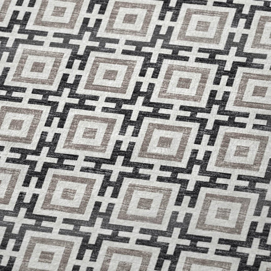 50" X 70" Black And Ivory Geometric Plush Throw Blanket