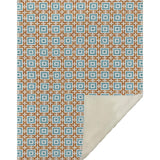 50" X 70" Orange Ivory And Teal Geometric Microfiber Plush Throw Blanket