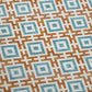 50" X 70" Orange Ivory And Teal Geometric Microfiber Plush Throw Blanket