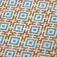 50" X 70" Orange Ivory And Teal Geometric Polyester Woven Plush Throw Blanket