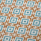 50" X 70" Orange Ivory And Teal Geometric Microfiber Plush Throw Blanket