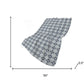 50" X 70" Navy Blue And Ivory Geometric Polyester Woven Plush Throw Blanket