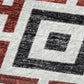 50" X 70" Red Ivory And Black Geometric Microfiber Plush Throw Blanket