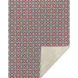 50" X 70" Red Ivory And Black Geometric Microfiber Plush Throw Blanket