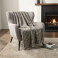 50" X 70" Taupe And Beige Microfiber Geometric Plush Throw Blanket