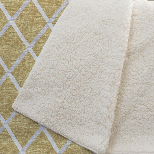 50" X 70" Gold And Ivory Microfiber Geometric Plush Throw Blanket