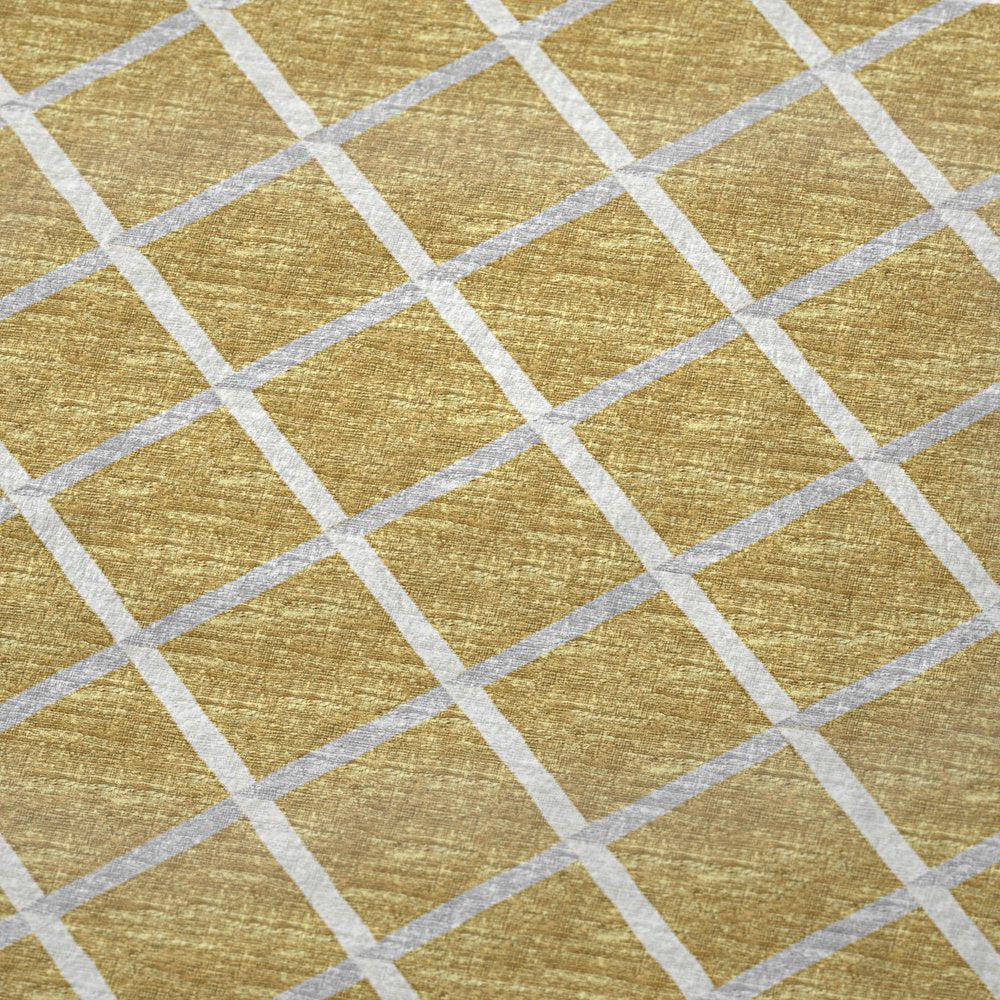 50" X 70" Gold And Ivory Geometric Polyester Woven Plush Throw Blanket