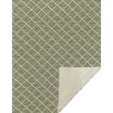 50" X 70" Artichoke Green And Beige Geometric Microfiber Plush Throw Blanket