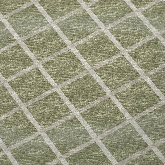 50" X 70" Artichoke Green And Beige Microfiber Geometric Plush Throw Blanket