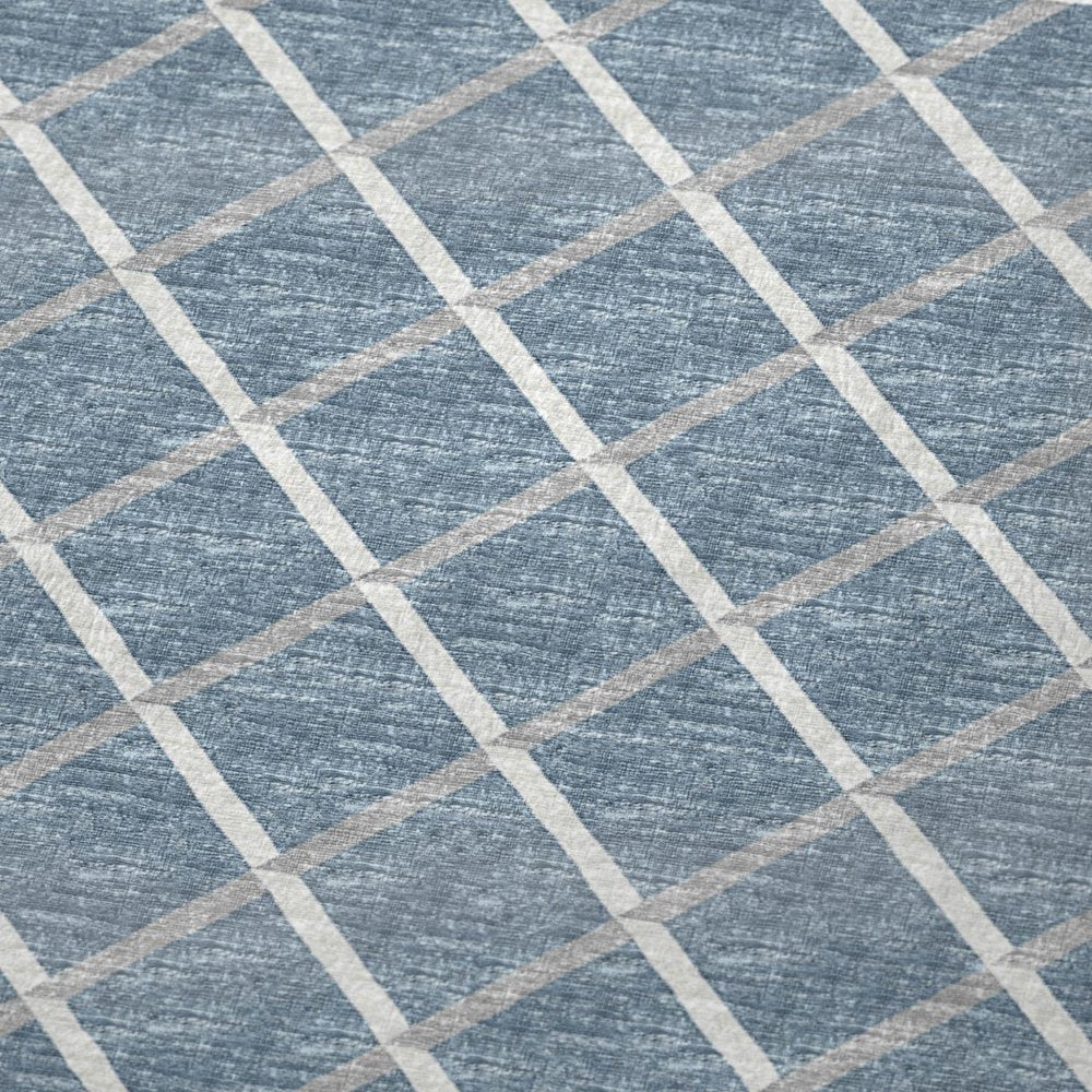 50" X 70" Sky Blue And Ivory Microfiber Geometric Plush Throw Blanket
