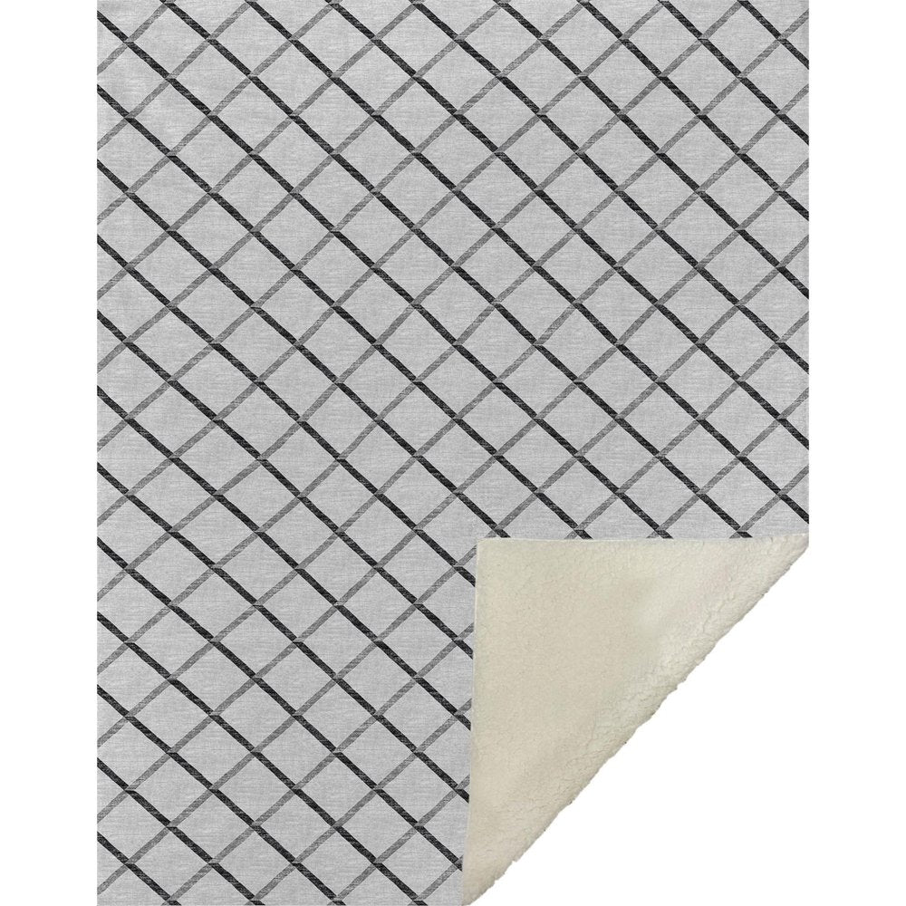 50" X 70" Gray And Ivory Geometric Microfiber Plush Throw Blanket