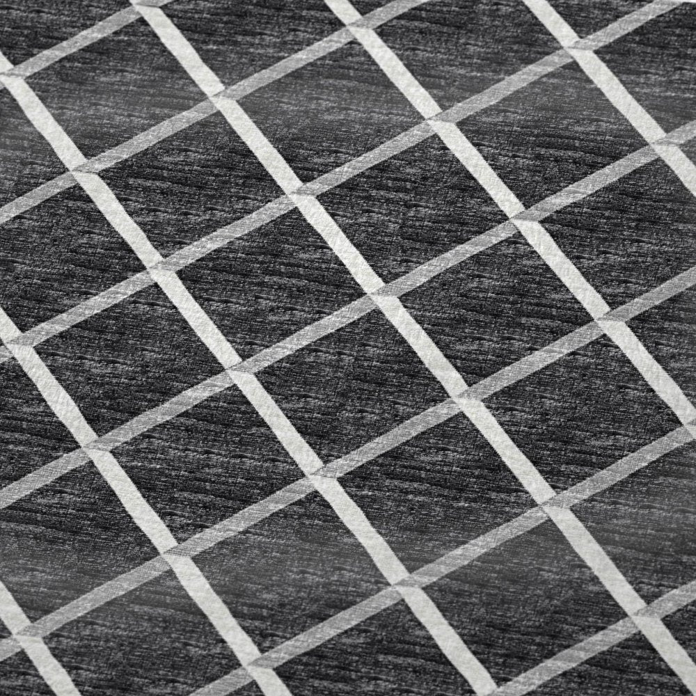 50" X 70" Black And Ivory Geometric Microfiber Plush Throw Blanket