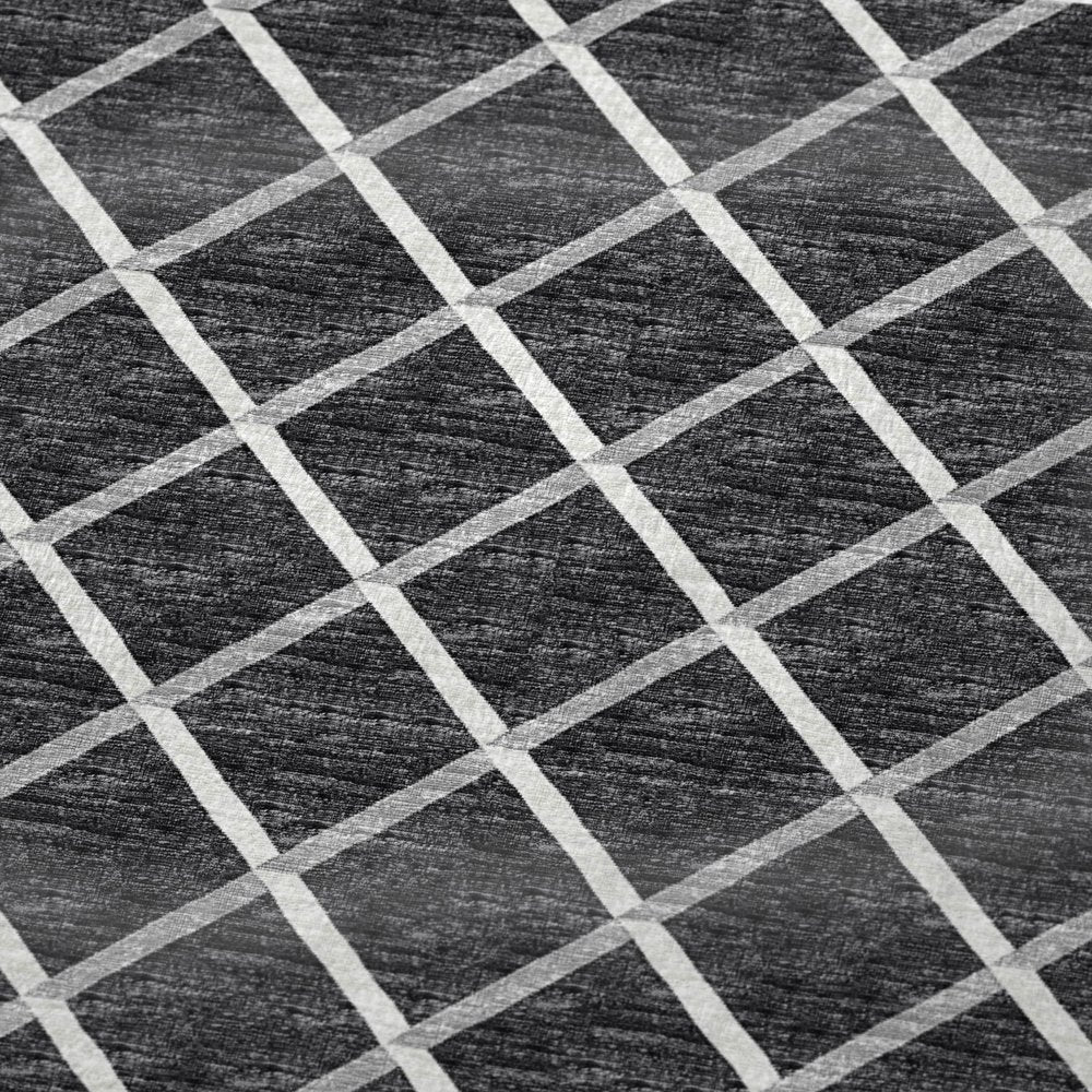 50" X 70" Black And Ivory Geometric Polyester Woven Plush Throw Blanket