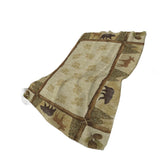 50" X 70" Khaki Green And Beige Animal Print Polyester Woven Plush Throw Blanket