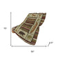 50" X 70" Beige Rust And Green Animal Print Polyester Woven Plush Throw Blanket