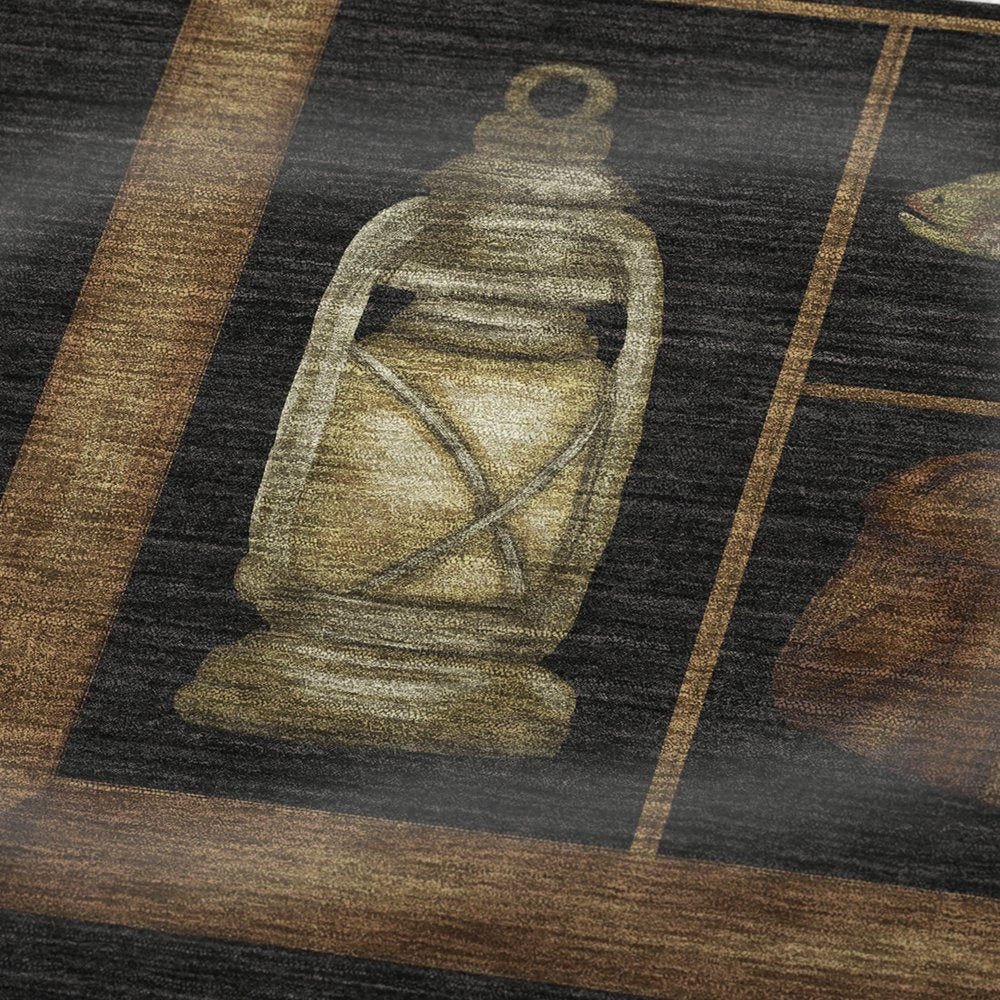 50" X 70" Midnight Brown And Beige Animal Print Polyester Woven Plush Throw Blanket