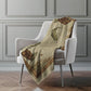 50" X 70" Khaki Beige And Green Animal Print Polyester Woven Plush Throw Blanket