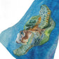 50" X 70" Blue Emerald And Brown Animal Print Polyester Woven Plush Throw Blanket