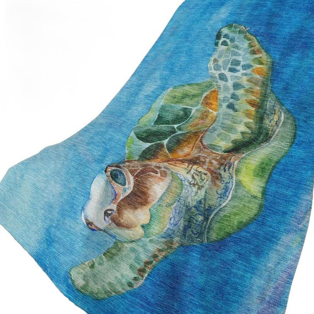 50" X 70" Blue Emerald And Brown Animal Print Polyester Woven Plush Throw Blanket