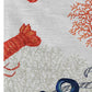 50" X 70" Ivory Red And Blue Animal Print Polyester Woven Plush Throw Blanket