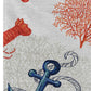 50" X 70" Ivory Red and Blue Microfiber Coastal Nautical Plush Throw Blanket