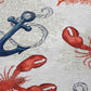 50" X 70" Ivory Red and Blue Microfiber Coastal Nautical Plush Throw Blanket