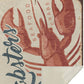50" X 70" Beige Blue And Red Lobster Plush Throw Blanket