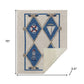 50" X 70" Ivory And Blue Geometric Polyester Woven Plush Throw Blanket