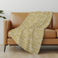50" X 70" Gold And Ivory Striped Polyester Woven Plush Throw Blanket