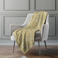 50" X 70" Gold And Ivory Striped Polyester Woven Plush Throw Blanket