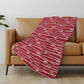 50" X 70" Red And Ivory Striped Polyester Woven Plush Throw Blanket