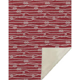 50" X 70" Red And Ivory Microfiber Striped Plush Throw Blanket