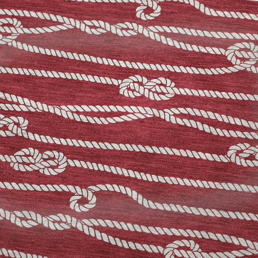 50" X 70" Red And Ivory Microfiber Striped Plush Throw Blanket