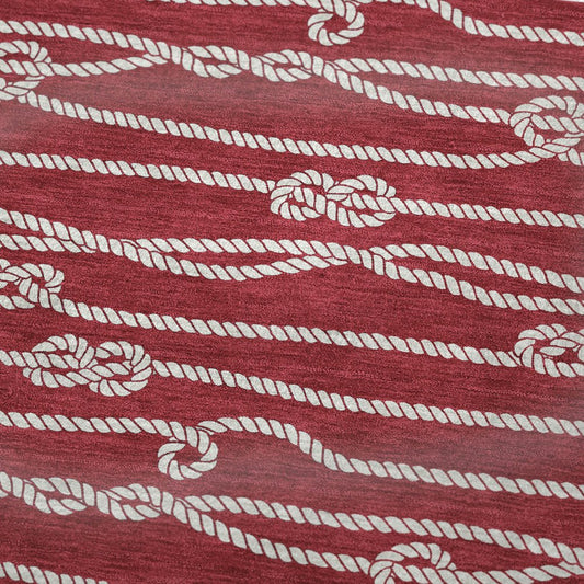 50" X 70" Red And Ivory Striped Polyester Woven Plush Throw Blanket