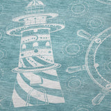 50" X 70" Teal And Ivory Geometric Polyester Woven Plush Throw Blanket