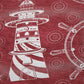 50" X 70" Red And Ivory Geometric Microfiber Plush Throw Blanket