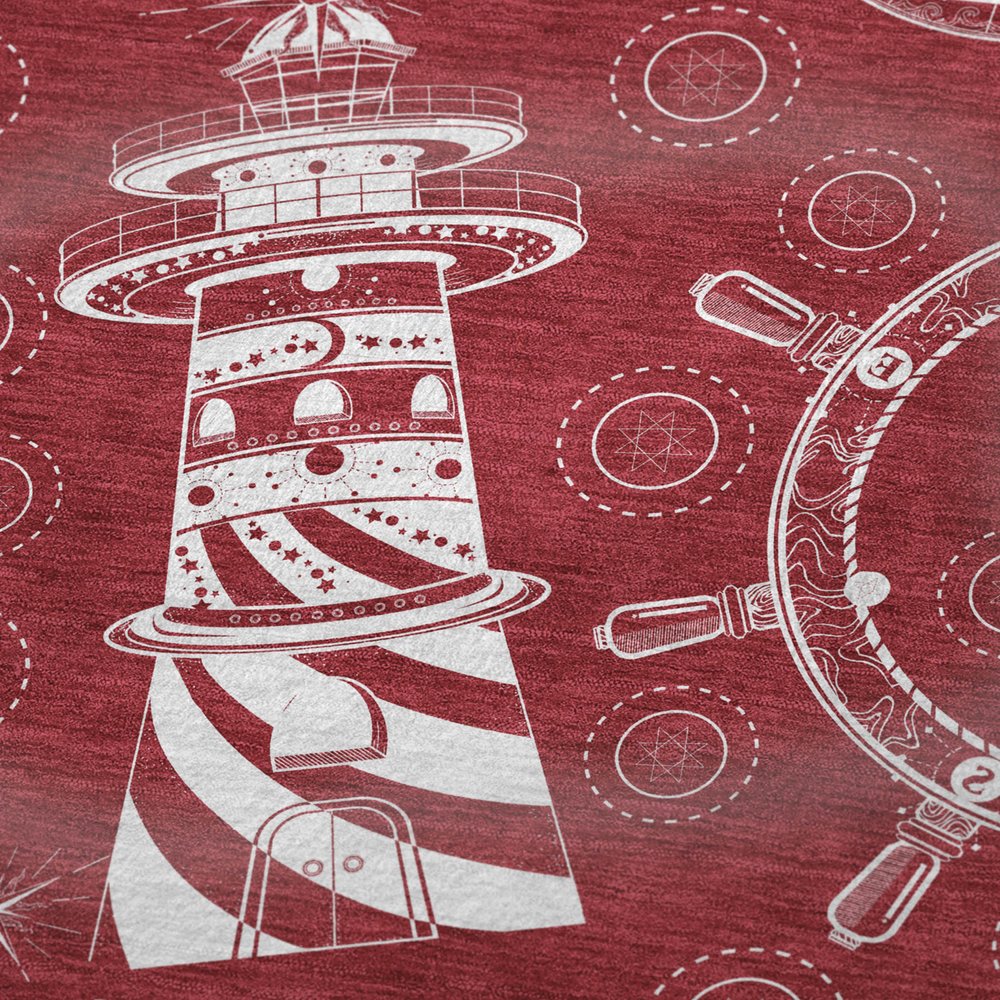 50" X 70" Red And Ivory Geometric Microfiber Plush Throw Blanket