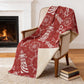 50" X 70" Red And Ivory Geometric Microfiber Plush Throw Blanket