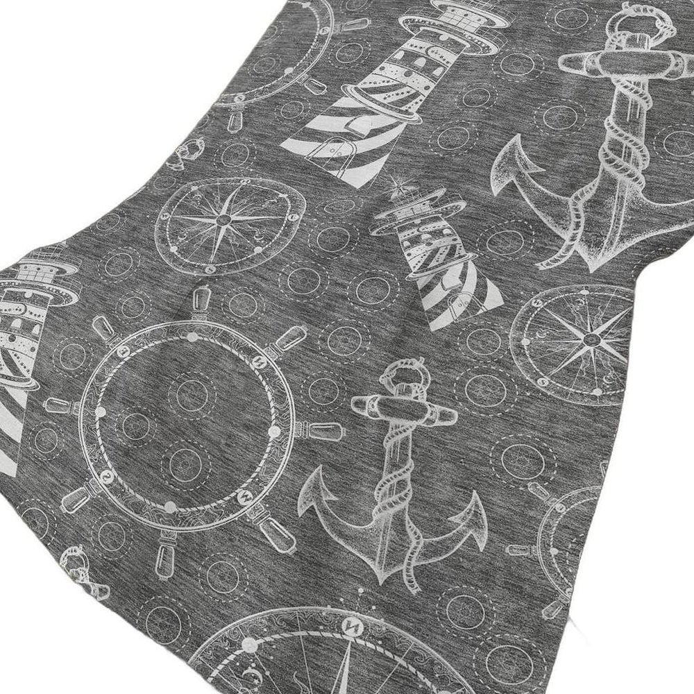 50" X 70" Gray And Ivory Geometric Polyester Woven Plush Throw Blanket