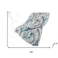 50" X 70" Ivory And Blue Animal Print Polyester Woven Plush Throw Blanket