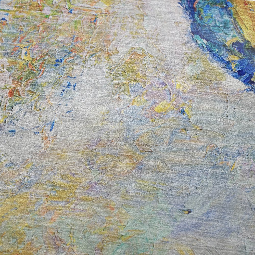 50" X 70" Blue Red And Ivory Animal Print Polyester Woven Plush Throw Blanket