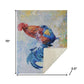 50" X 70" Blue Red And Ivory Animal Print Polyester Woven Plush Throw Blanket